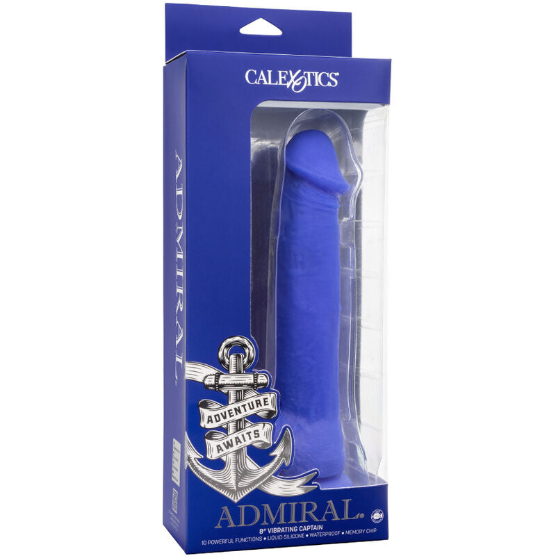 CALEXOTICS ADMIRAL VIBRATEUR GODE RÉALISTE CAPTAIN BLEU — accessoires inclus