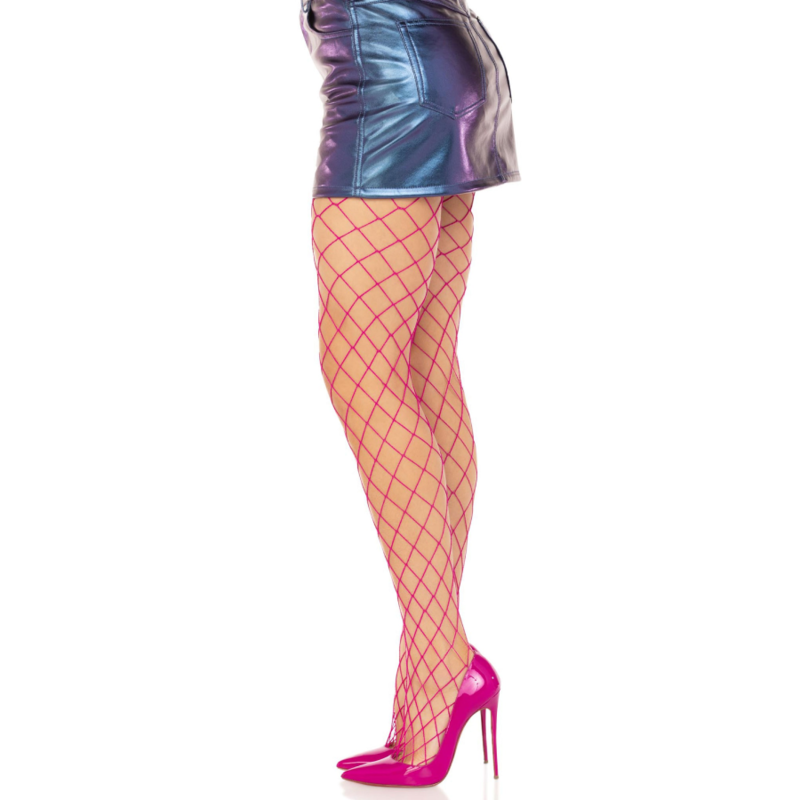 LEG AVENUE HOSIERY Collants Résille Diamant Rose — vue alternative