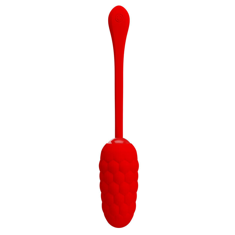 PRETTY LOVE SMART Oeuf Vibrant Texture Marine Rechargeable Rouge — accessoires inclus