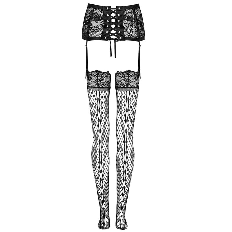 LIVCO CORSETTI SETS Porte-Jarretelles + Bas Noir — accessoires inclus