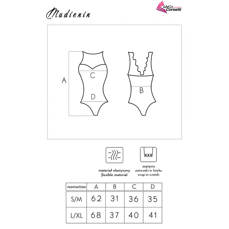 LIVCO CORSETTI BODIES Mudienin Lc 90654 Body Noir L/Xl — accessoires inclus
