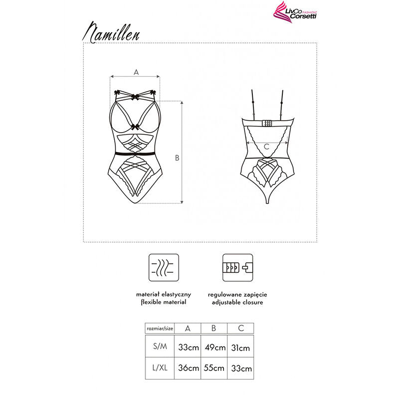 LIVCO CORSETTI BODIES Corps Namillen Lc 90528 Noir — accessoires inclus