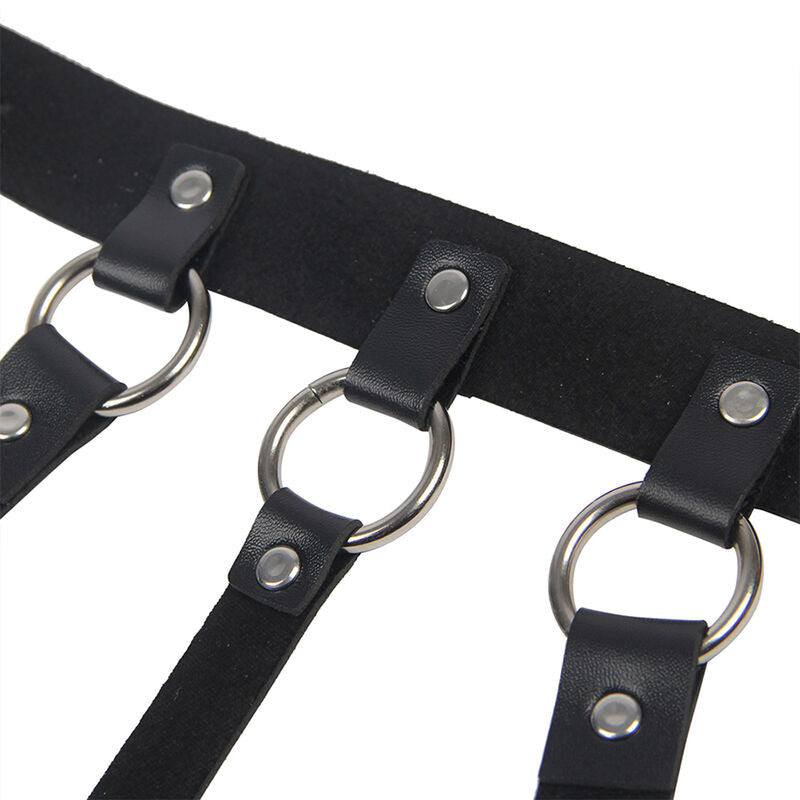 SUBBLIME FETISH Harnais Poitrine Grandes Chaîne S Anneaux Taille Unique — accessoires inclus