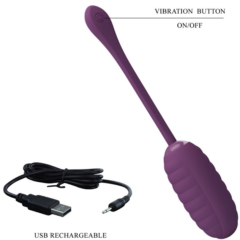 PRETTY LOVE SMART Oeuf Vibrant Rechargeable Casper Violet — accessoires inclus