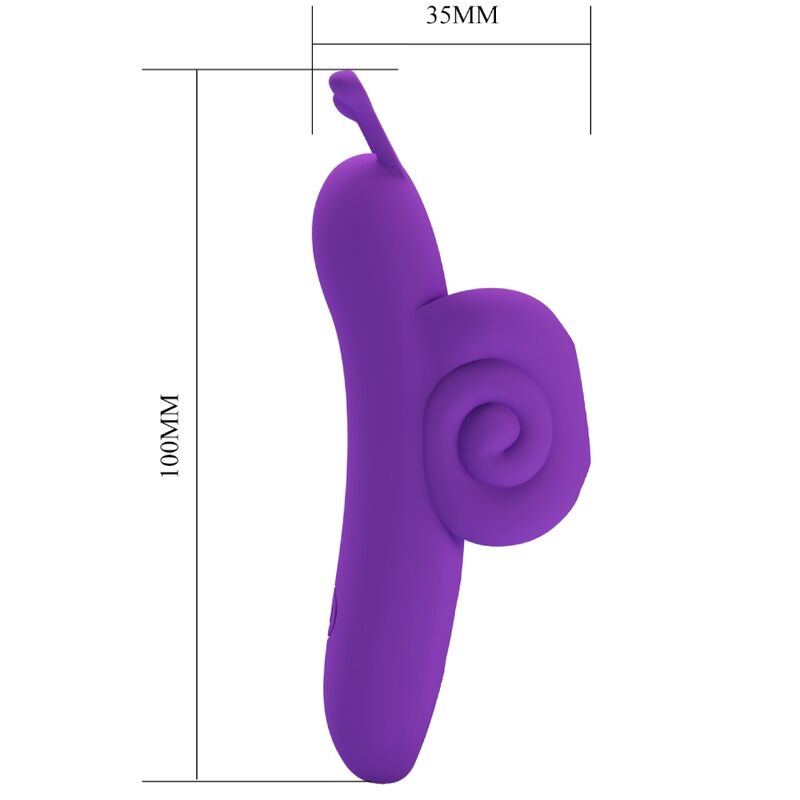 PRETTY LOVE Snail Puissant Stimulateur Doigts Violet — accessoires inclus