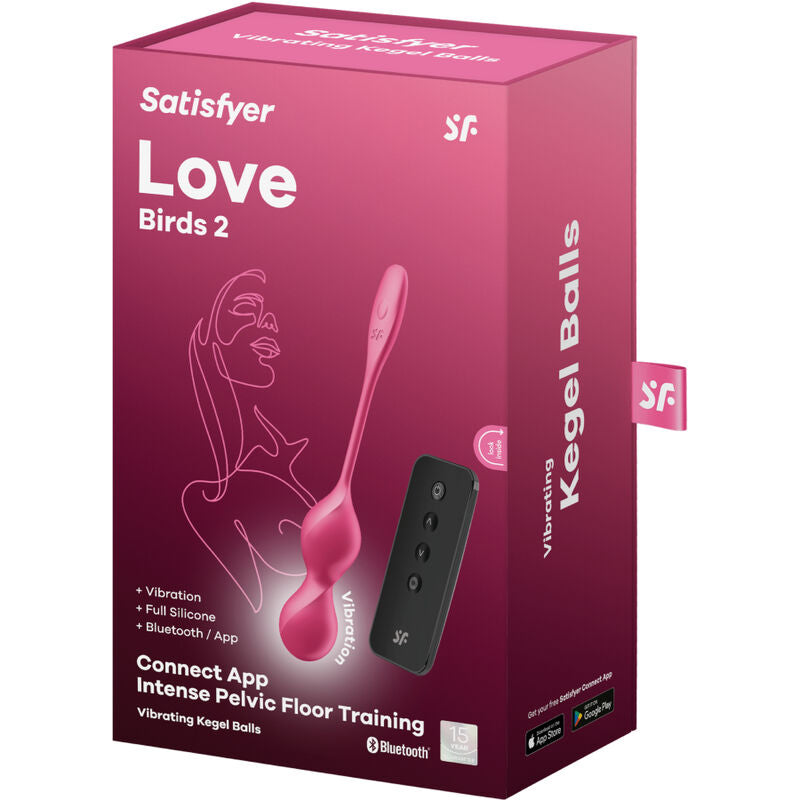SATISFYER BALLS Love Birds 2 Balles Vibrantes Kegel + Application Gratuite — accessoires inclus