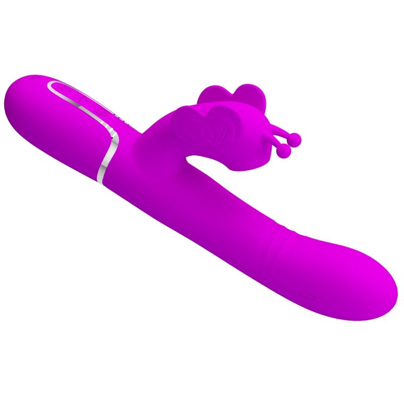 PRETTY LOVE FLIRTATION VIBRATEUR MULTIFONCTION LAPIN 4 1 PAPILLON FUCHSIA — accessoires inclus