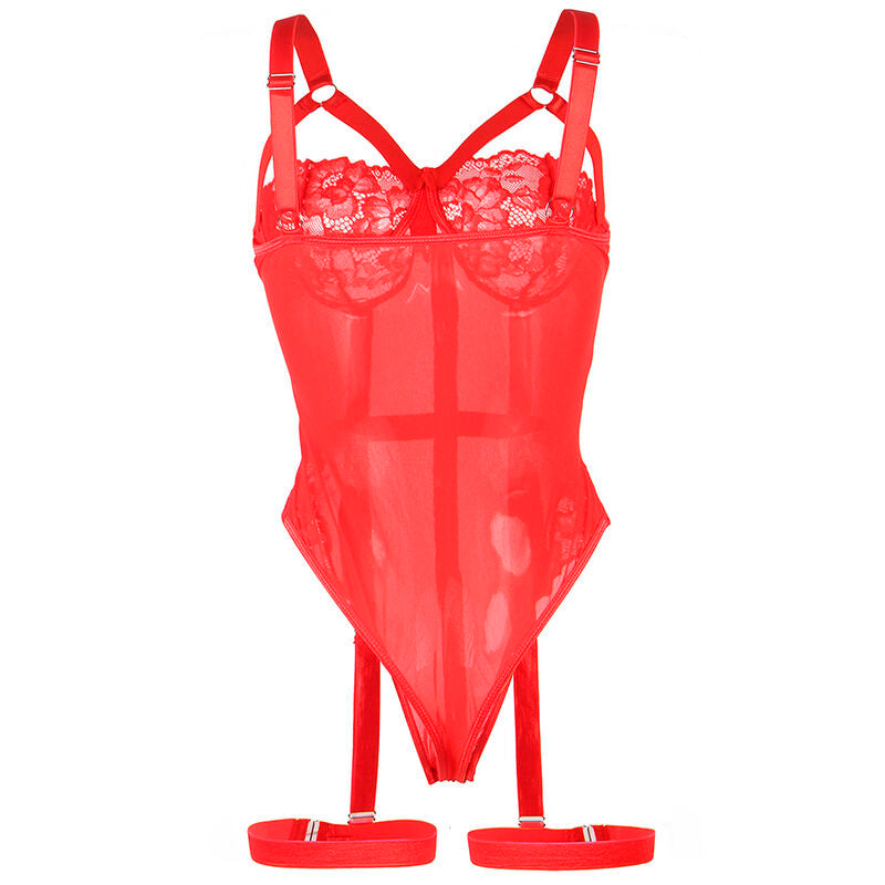 SUBBLIME BODIES Teddy Jarretière Détail Poitrine Rouge L/Xl — accessoires inclus