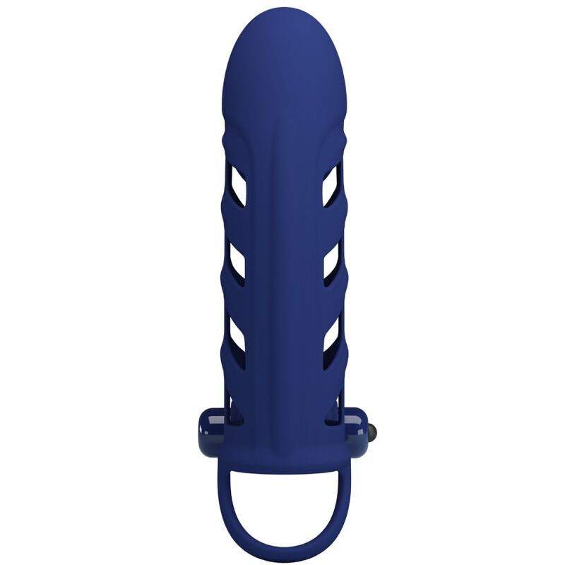 PRETTY LOVE MALE ALTAF ANNEAU VIBRATEUR GAINE SILICONE BLEU — accessoires inclus