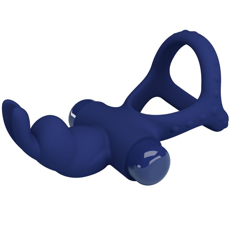 PRETTY LOVE MALE LUCHITO DOUBLE ANNEAU VIBRANT LAPIN BLEU — accessoires inclus