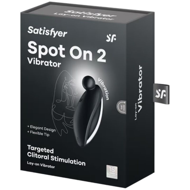 SATISFYER VIBRATOR SPOT ON 2 VIBRATEUR LAY-ON NOIR — accessoires inclus