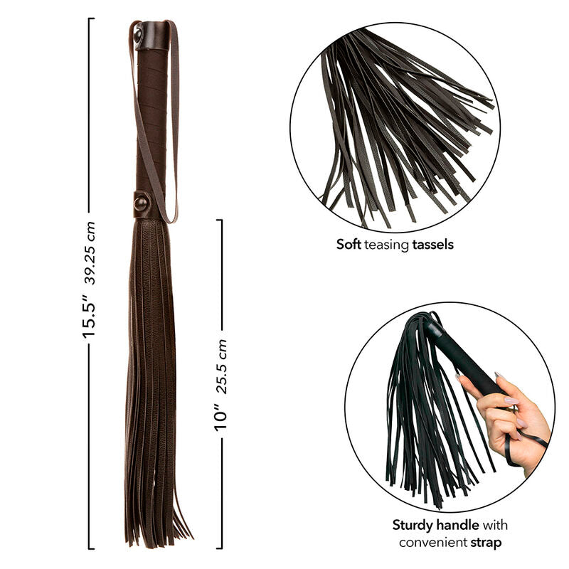 CALEXOTICS Nocturnal Flogger Cuir Noir — accessoires inclus