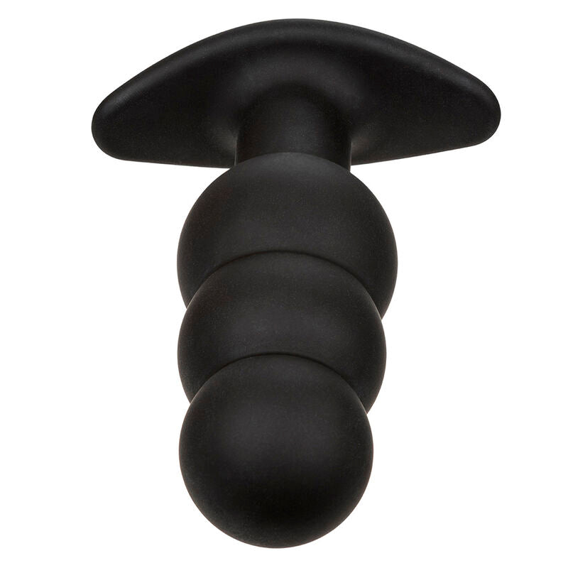 CALEXOTICS - Rock Bottom Plug Anal Perlé 10 Vibrations Silicone Noir