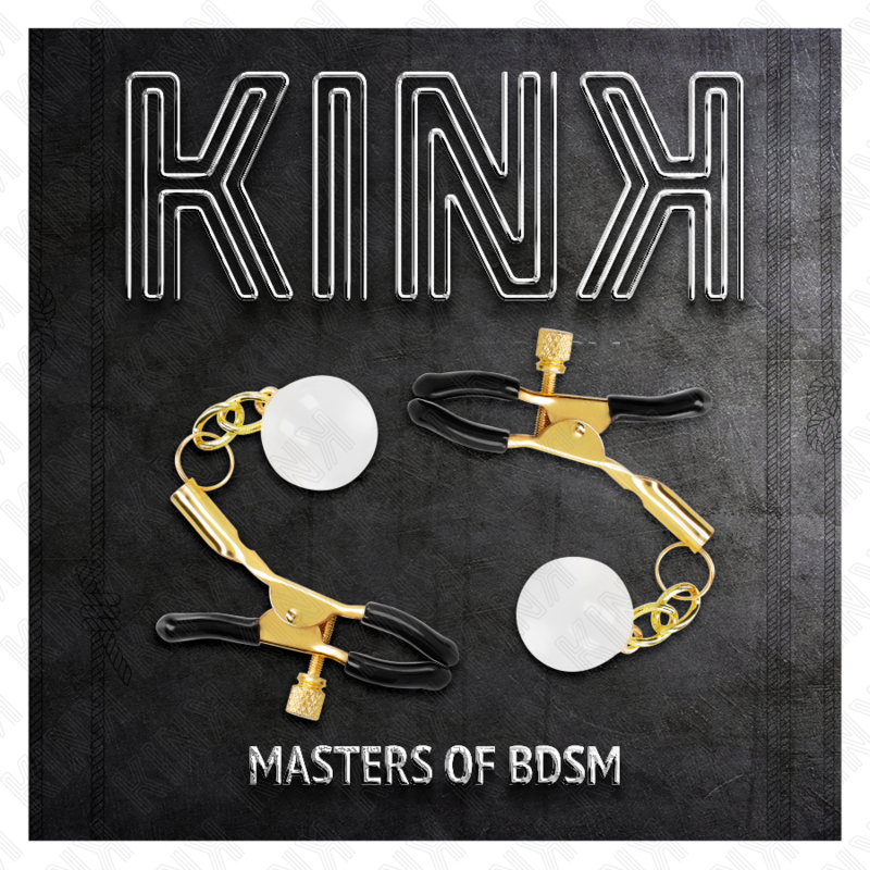 KINK NIPPLE GRIP Pinces À Meton Billes Verre Or 6 Cm — accessoires inclus