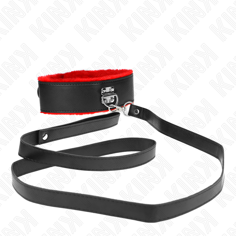 KINK COLLAR & GAG Collier Ceinture 116 Cm Bracelet Cuir Rouge Ajustable 40-... — vue arrière