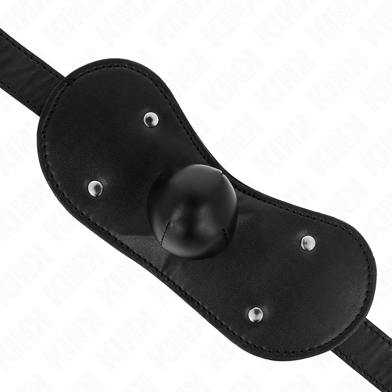 KINK COLLAR & GAG Masque Boucles Ball Gag Serrure Réglable 42-60 Cm — vue arrière
