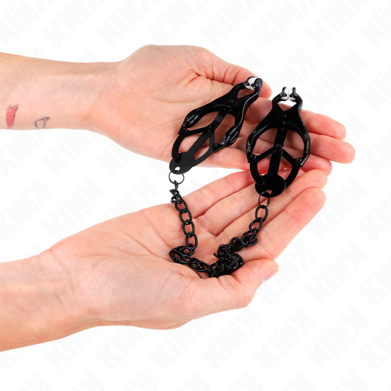 KINK NIPPLE GRIP Pinces À Metelles Trèfle Japonais Chaîne Noir 30 Cm — vue arrière