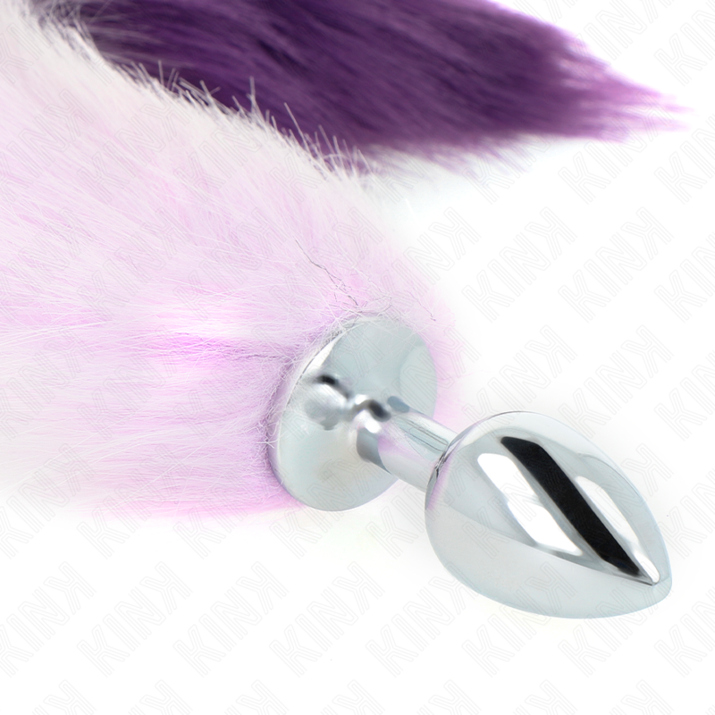 KINK PLEASURE PLUGS Plug Anal Taille S 7 X 3 Cm Queue Synthétique 40 Cm Violet — vue arrière