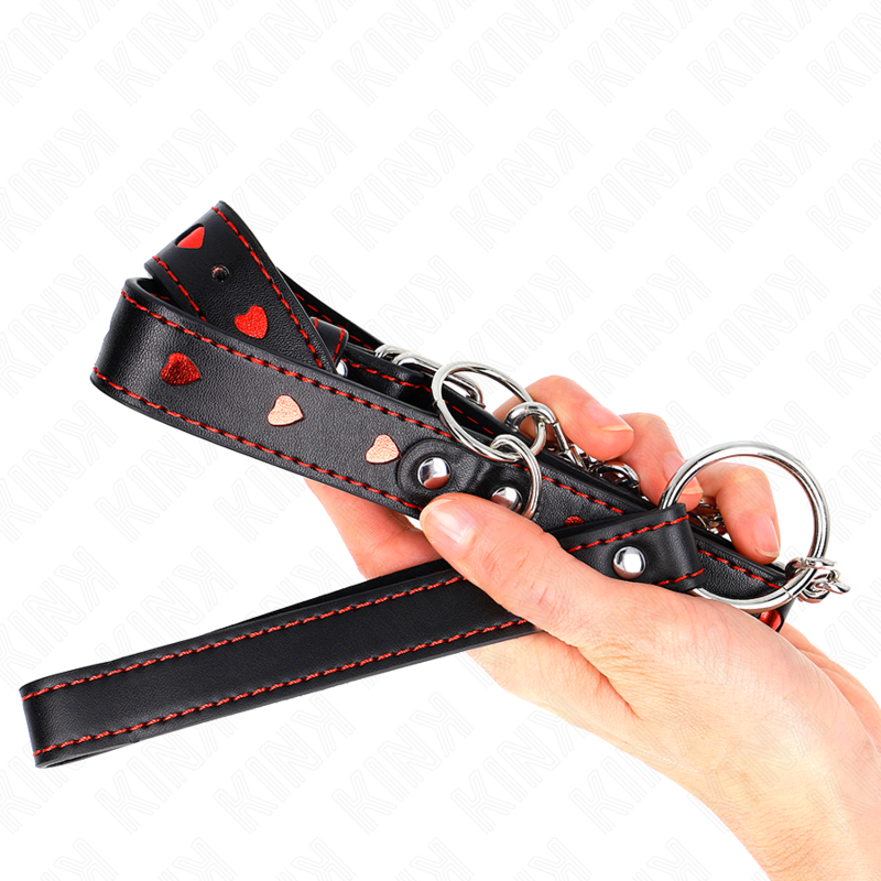 KINK COLLAR & GAG Collier Bracelet 65 Cm Détails Coeur 52,5 X 2,5 Cm — accessoires inclus