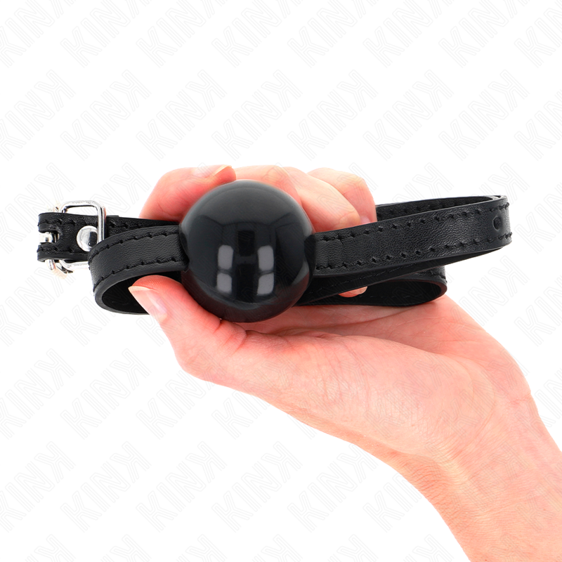 KINK COLLAR & GAG Balle Solide Simple Noire 4 Cm Bag 65 X 1,5 Cm — vue arrière