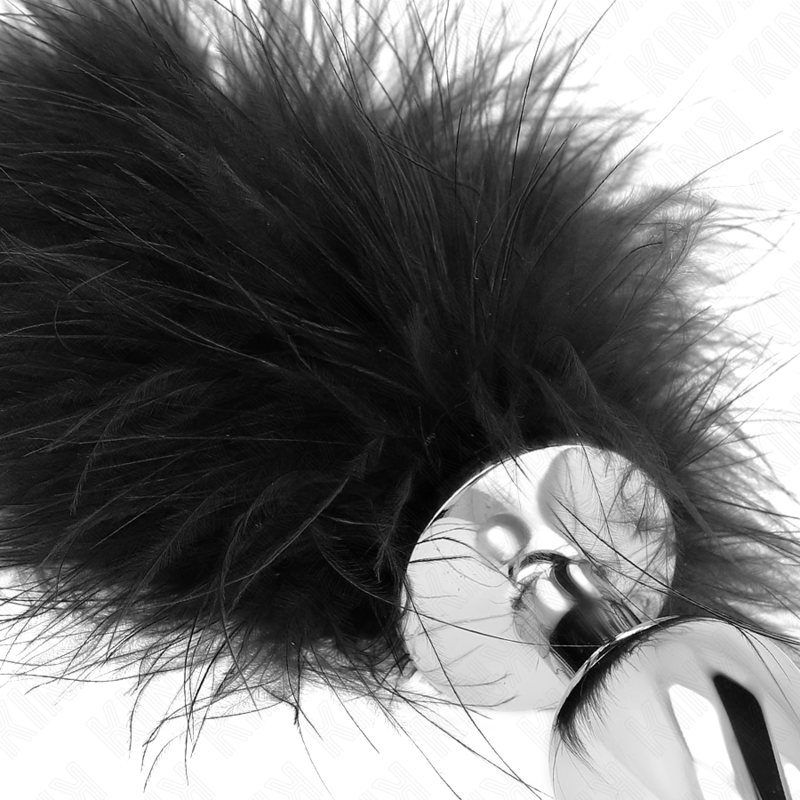 KINK PLEASURE PLUGS Plug Anal Acier Inoxydable 11 X 7 Cm Plume 11 Cm — vue arrière