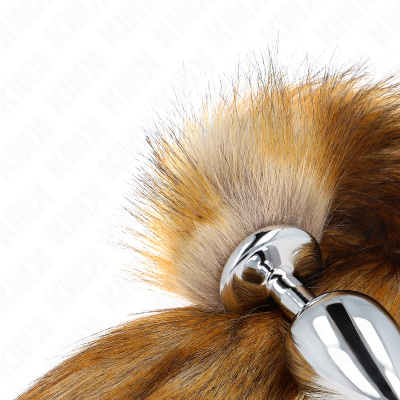 KINK PLEASURE PLUGS Plug Anal Taille L 10 X 4 Cm Queue Synthétique 40 Cm Marron — vue arrière