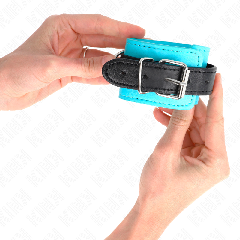KINK WRIST RESTRAINT Appareils-Poignets À Crochet Doublés Fourrure Bleu Ajusta... — vue arrière