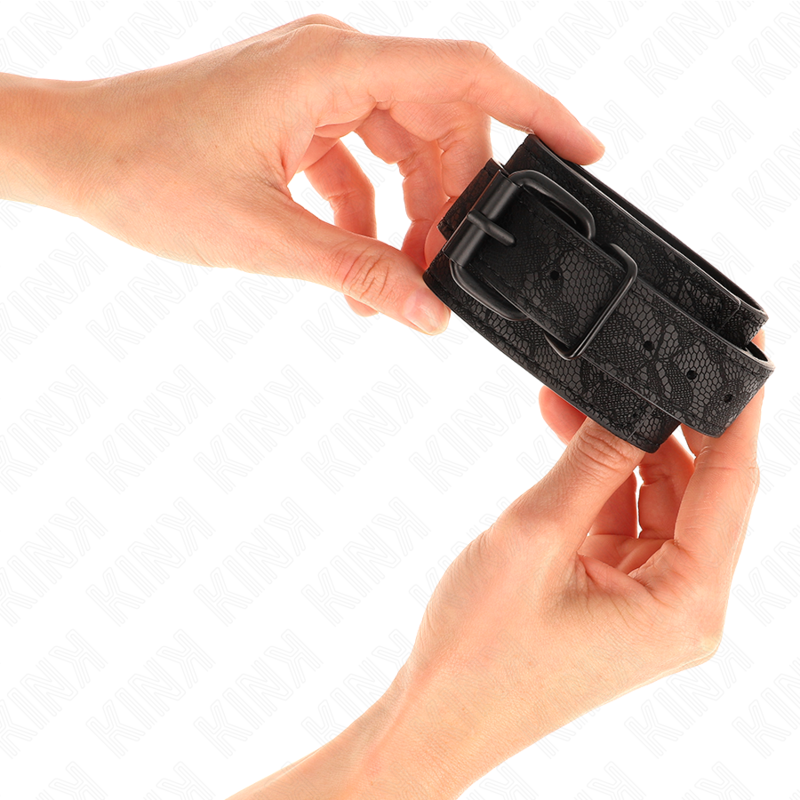 KINK WRIST RESTRAINT Poignets Recouverts Dentelle Foncée Réglable Noir 19-26 Cm — vue arrière