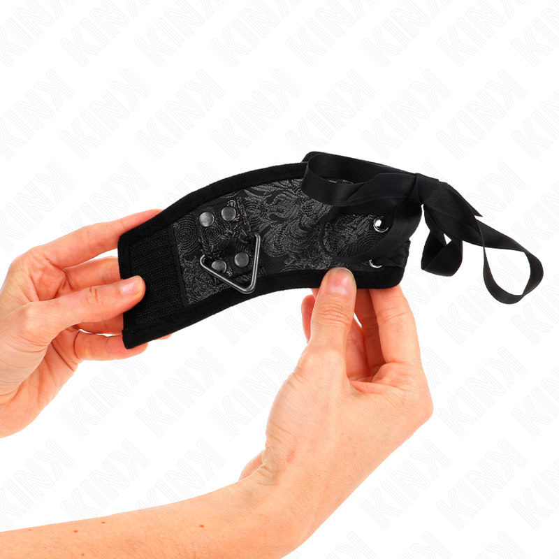 KINK WRIST RESTRAINT Retenues-Poignets Scandal Détails Dentelle Noire 24,5 Cm ... — vue arrière