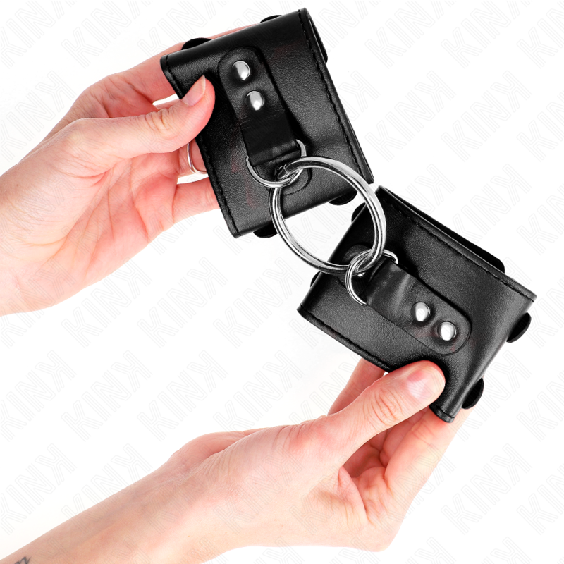 KINK WRIST RESTRAINT Appui-Poignets Fixes Anneau Clous Réglables Noir 17-22 Cm... — vue arrière