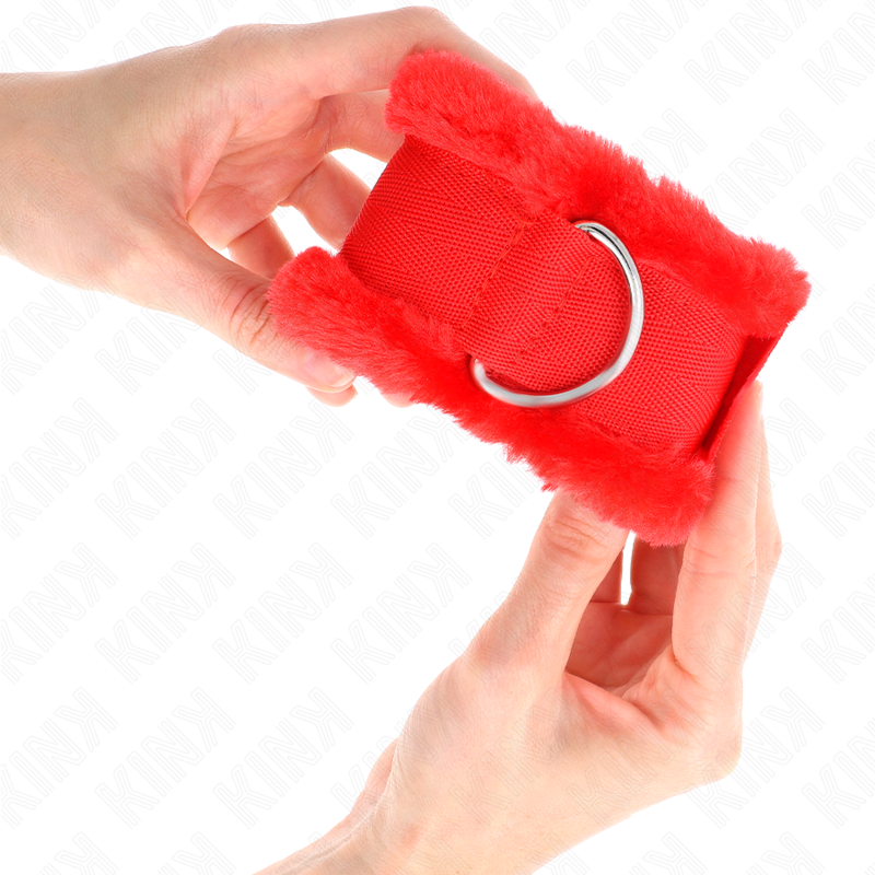 KINK WRIST RESTRAINT Appui-Poignets Doublés Fourrure Rouge Ajustable 17-31 Cm ... — vue arrière