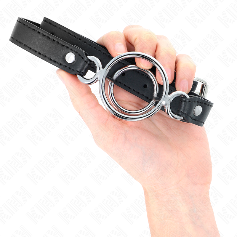 KINK COLLAR & GAG Gag Plusieurs O-Rings 5 Cm Noir 63 X 2,5 Cm — vue arrière