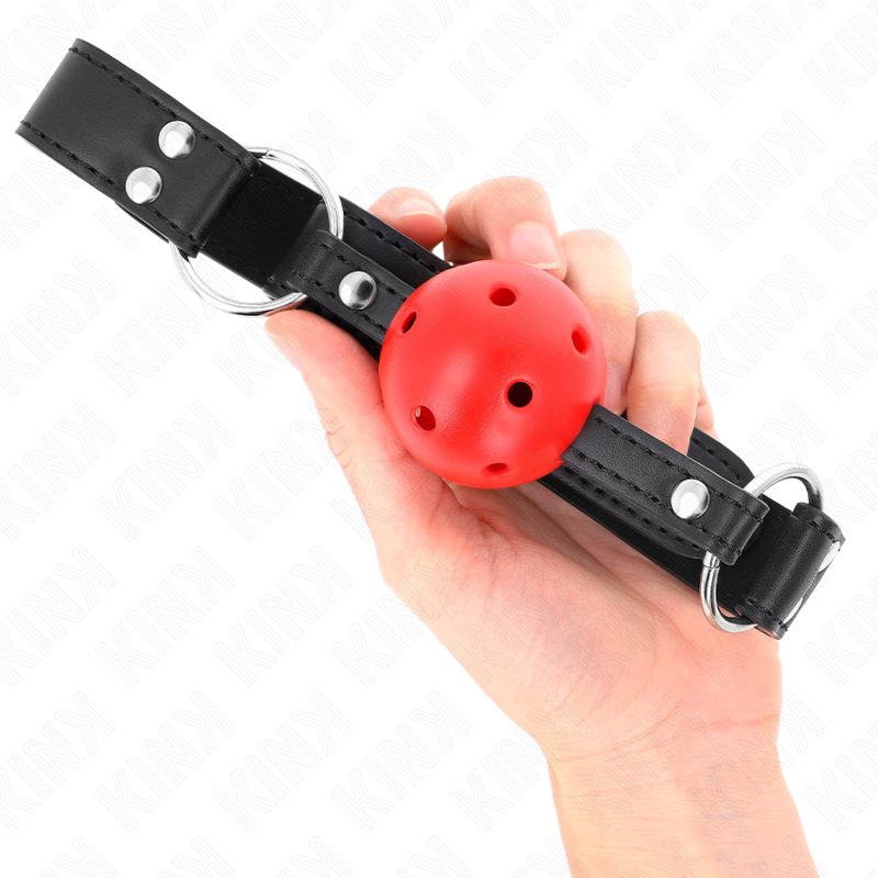 KINK COLLAR & GAG Bâton Respirant 4 Cm Double Rivet Cuir 62,5 X 2,5 Cm Régl... — vue arrière