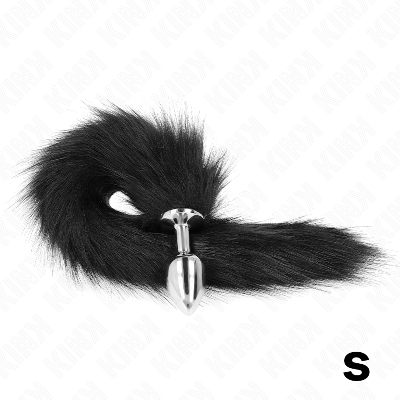 KINK PLEASURE PLUGS Plug Anal Taille S 7 X 3 Cm Queue Synthétique 40 Cm Noir — vue arrière