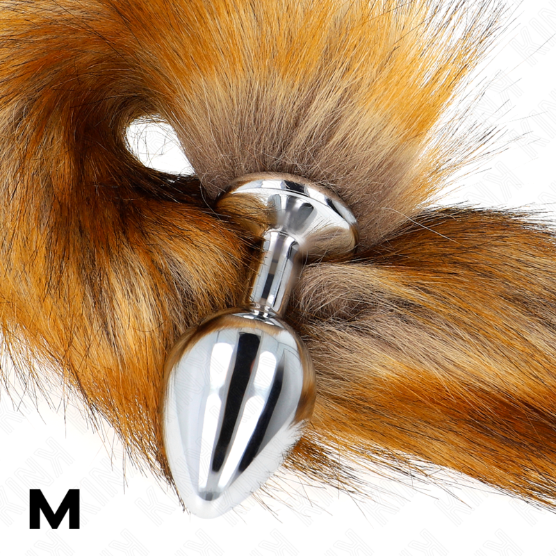 KINK PLEASURE PLUGS Plug Anal Taille M 8 X 3,5 Cm Queue Synthétique 40 Cm Marron — vue arrière