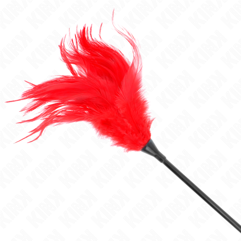 KINK IMPACT & TOUCH Plusieurs Plumes Chatouilles Rouges 45 Cm — accessoires inclus