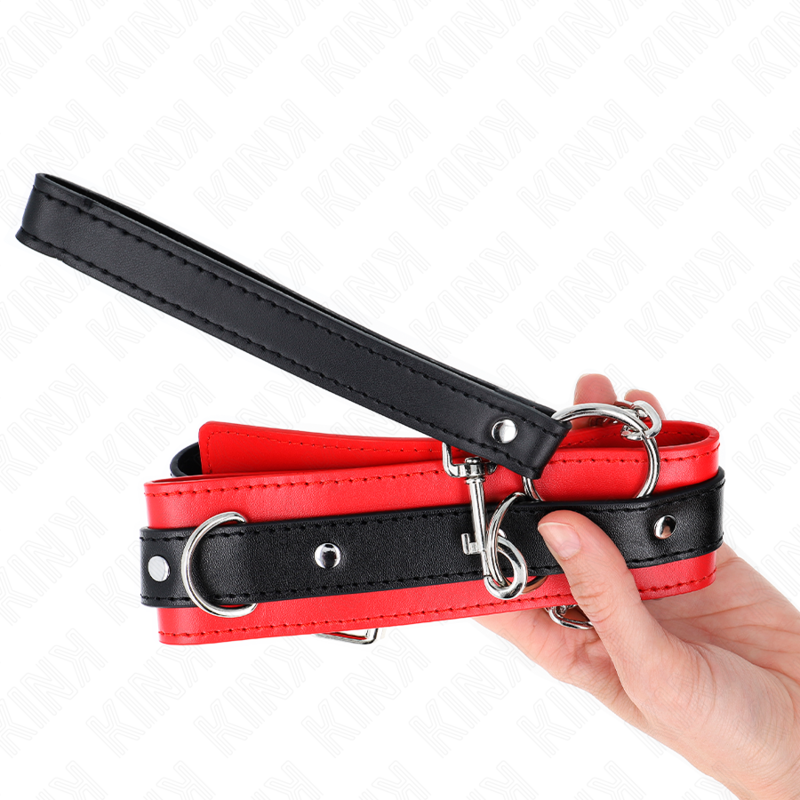 KINK COLLAR & GAG Collier Modèle Basic Laisse 65 Cm Modèle 3 Rouge 53 X 5 Cm — accessoires inclus