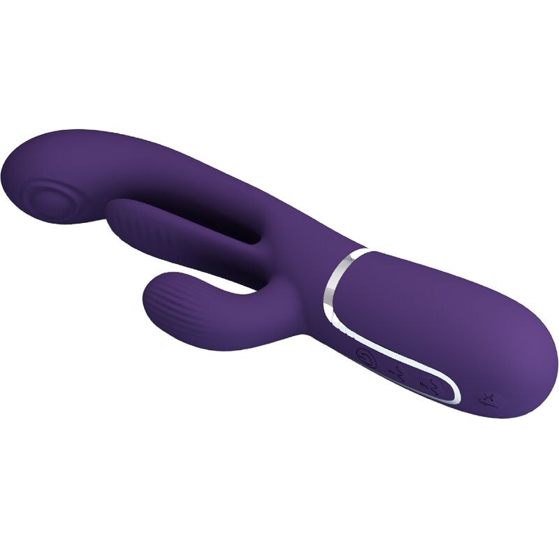 PRETTY LOVE Shania Triple Rabbit Vibrateur Multifonction Violet — accessoires inclus