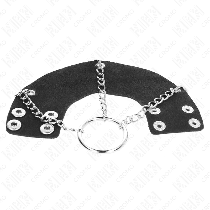 KINK RING POWER Anneau Pénis Chaîne 4 Cm 7 Cm Métal Ceinture Cuir — accessoires inclus