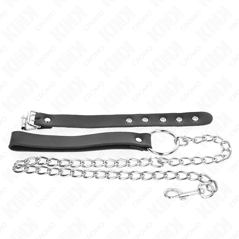 KINK RING POWER Anneau Pénis Cuir Sangle 21,5 X 2 Cm Chaîne Métal 60 Cm — vue arrière