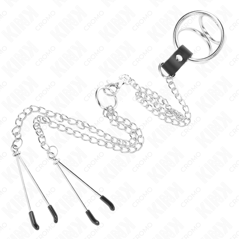 KINK RING POWER Anneau Pénis Métal Triple Chrome 3 Cm À 4,5 Cm Chaîne Mét... — vue arrière