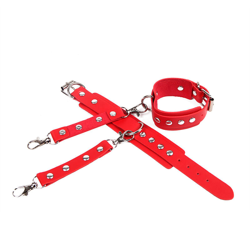 SUBBLIME FETISH 953706 Menottes Ceinture Bondage Rouge Taille Unique — accessoires inclus