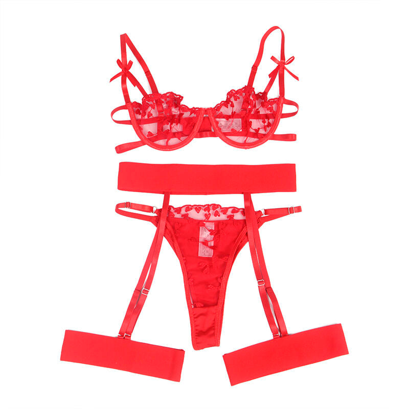SUBBLIME SETS 954321 Soutien-Gorge + String + Porte-Jarretelles Imprimé... — accessoires inclus