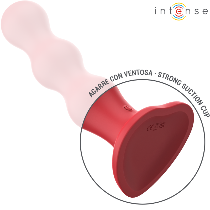 INTENSE REMOTE CONTROL Cody Vibrateur Ventouse Télécommande Rouge — accessoires inclus