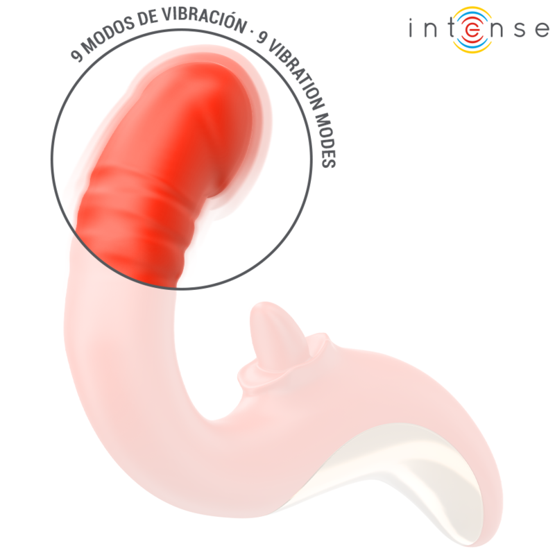 INTENSE HIGH TECH Vibrateur Stimulateur Paulina Forme U Rouge — accessoires inclus