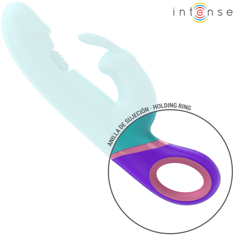 INTENSE HIGH TECH Monica Vibrateur Rabbit Stimulateur Point G Rotatif Bleu — accessoires inclus