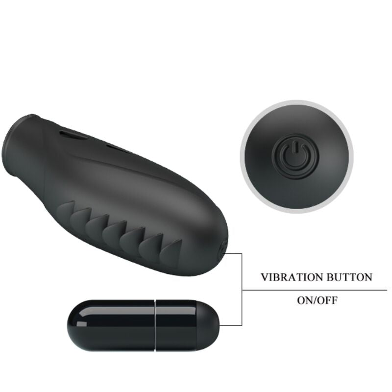 PRETTY LOVE Vibrateur Doigt Silicone Gilo Noir — accessoires inclus