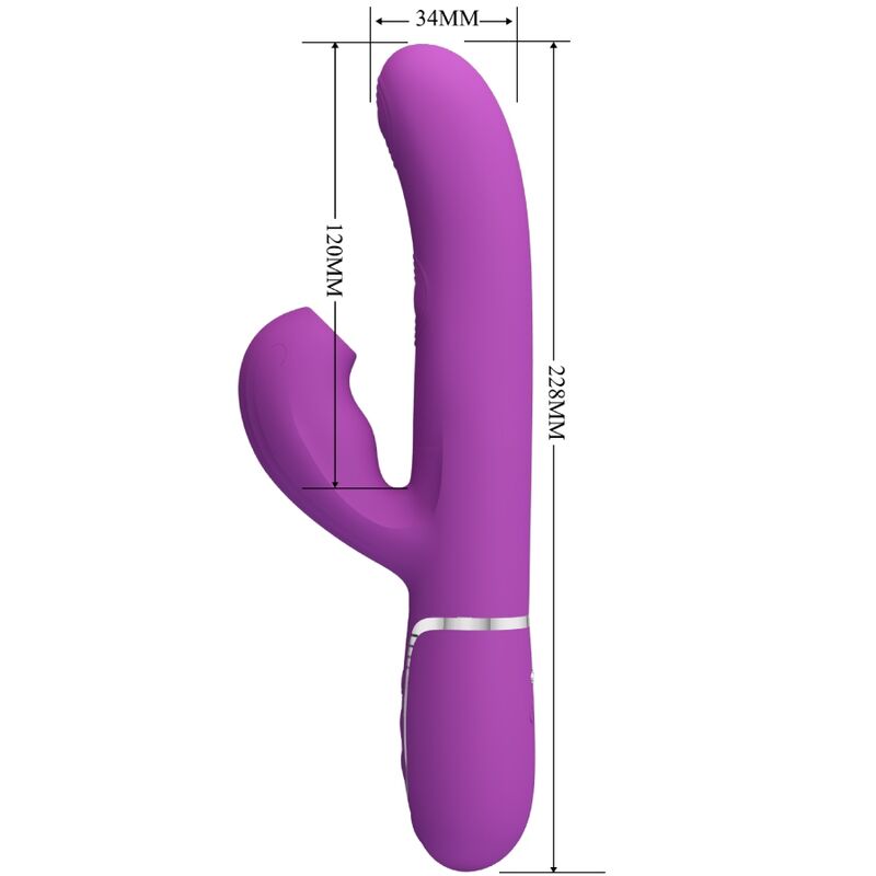 PRETTY LOVE Vibrateur Lapin Multifonction 3 1 Perlita Violet — accessoires inclus