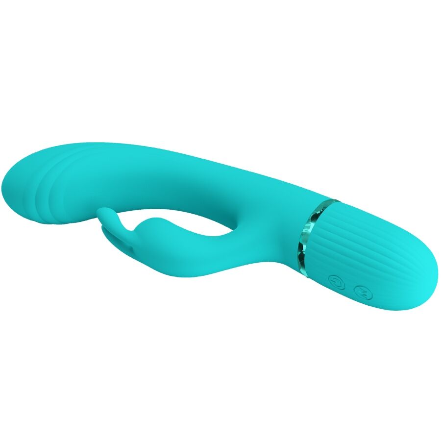 PRETTY LOVE FLIRTATION Vibrateur Scocco Lapin Turquoise — accessoires inclus