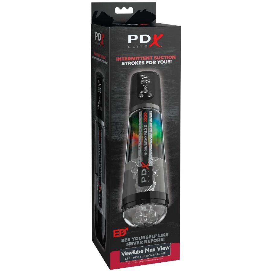 PDX ELITE Viewtube Max View Masturbateur Automatique Aspiration Tra... — accessoires inclus